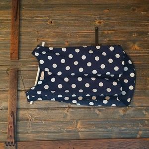 Pixley navy/white polka dot sleeveless blouse